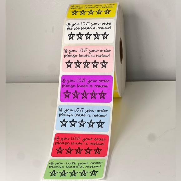 HANDMADE Other - Thank You Stickers leave a review | Packaging Supplies NWT | 2in Pack of sticker
